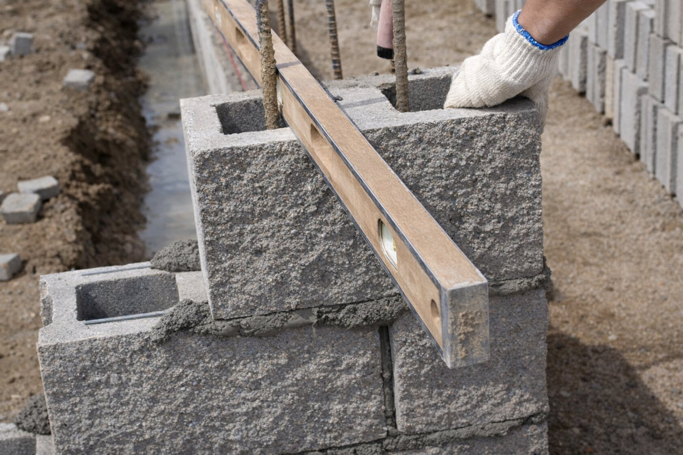 Foundation block wall installation